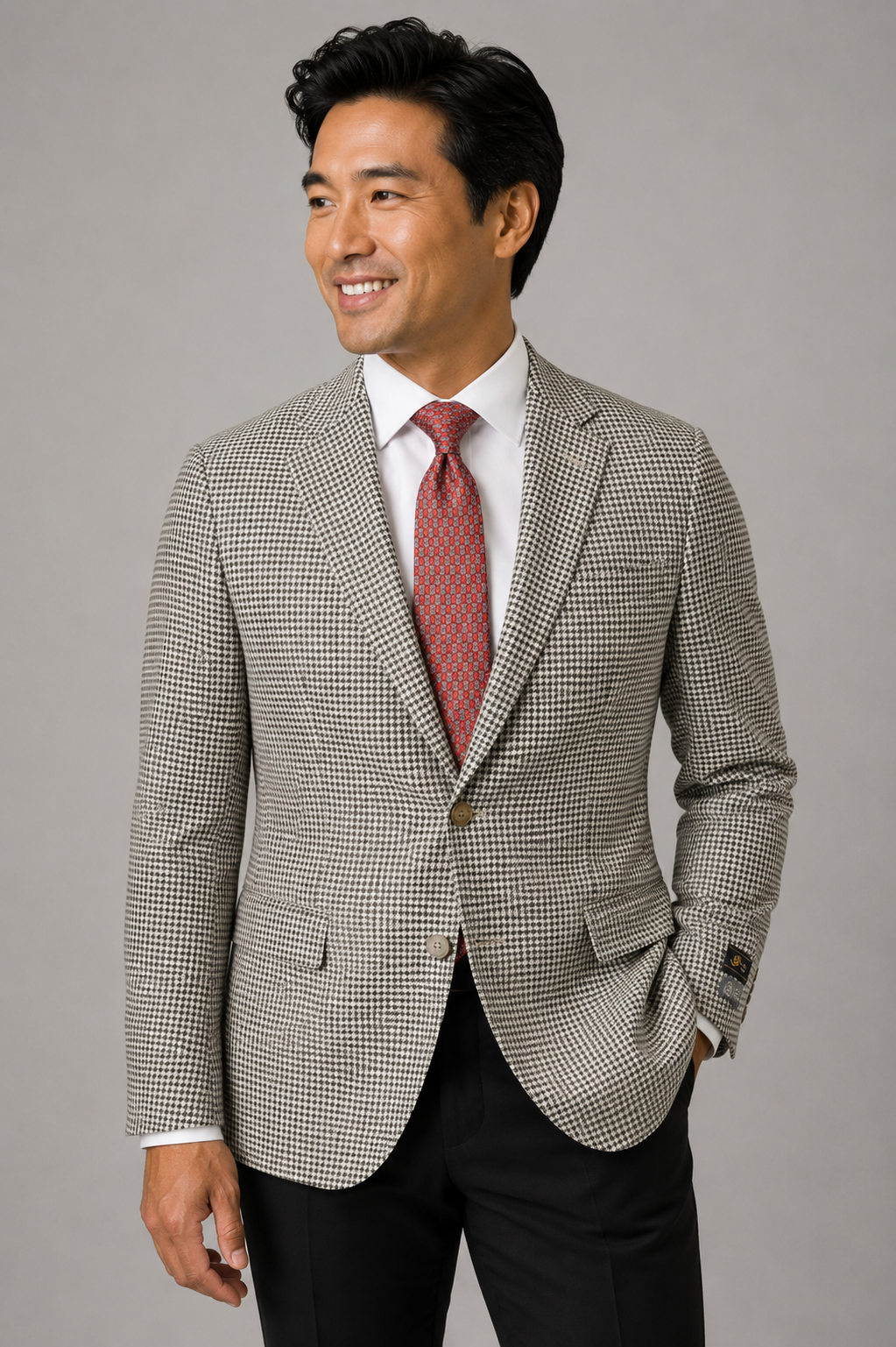 Elegant Italy Luxe Modern Fit Blazer In Black & White