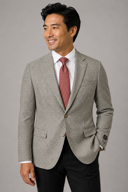 Elegant Italy Luxe Modern Fit Blazer In Black & White