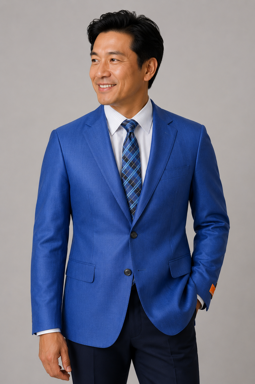 Premium Wool Italian - Light Royal Blue Blazer