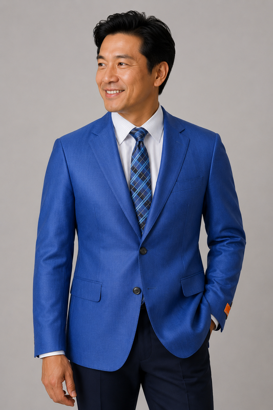 Premium Wool Italian - Light Royal Blue Blazer