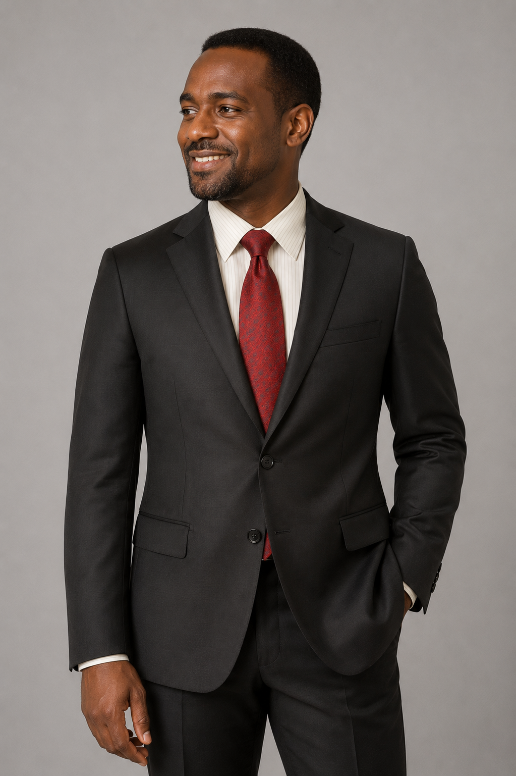 Premium Wool Italian - Modern Fit Blazer Black
