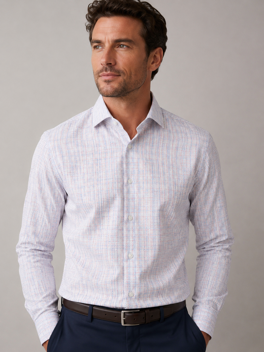 Steven Land - Elite Italian Barrel Cuff Dress Shirt - Red