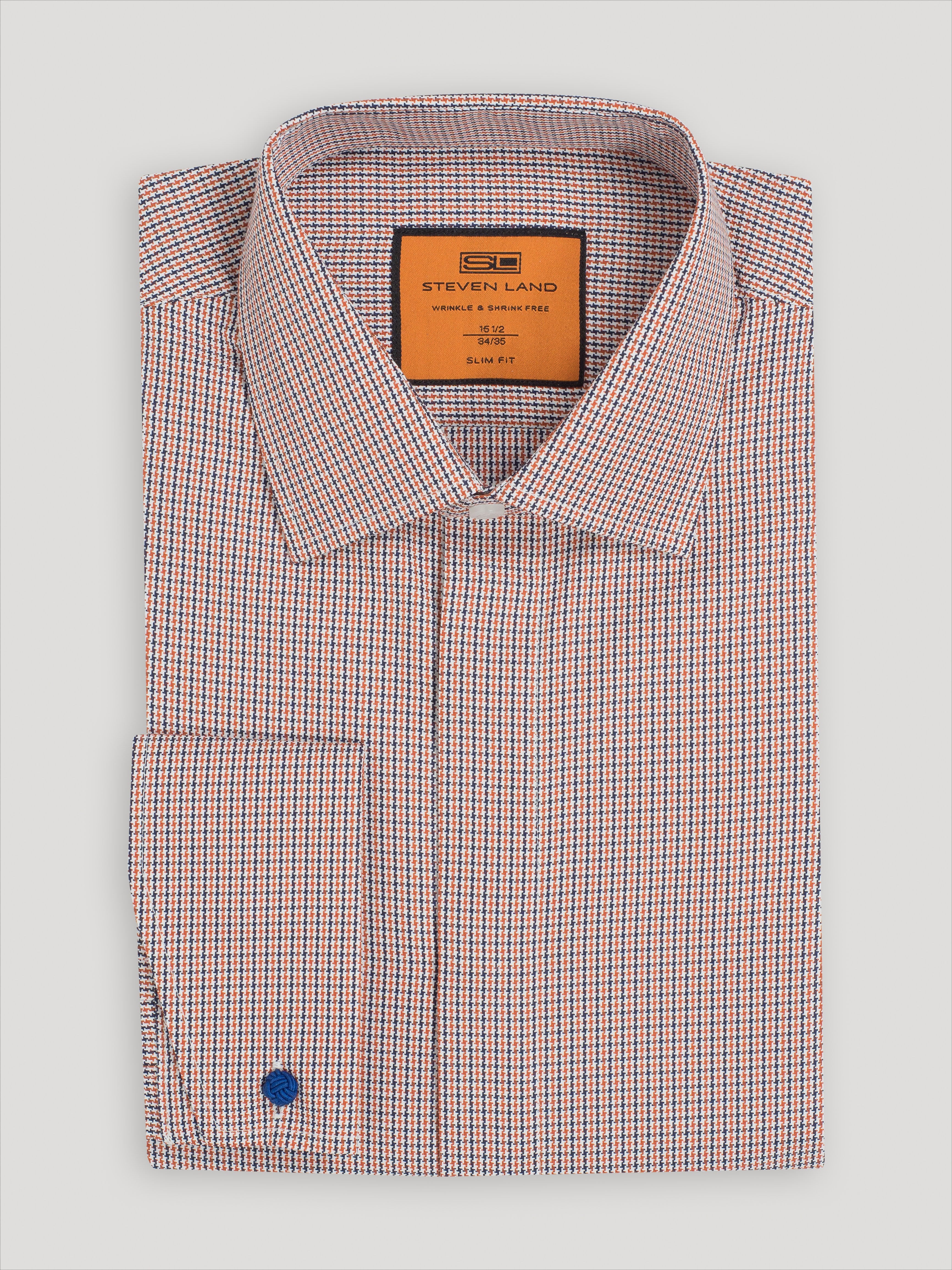 Steven Land Dress Shirt Rust yaminismenswear