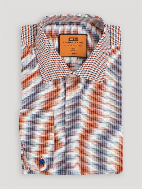 Steven Land 100% Cotton Dress Shirt in Rust