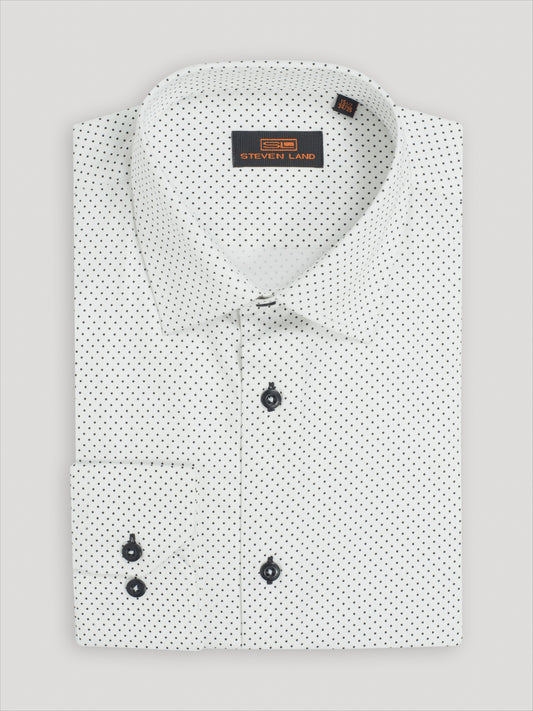 Steven Land - Micro Dot Dress Shirt - White