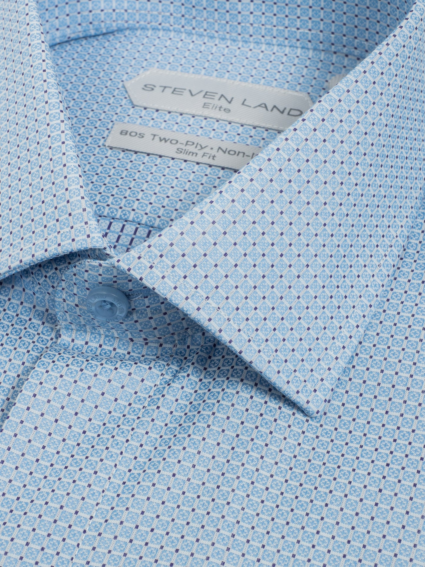 Steven Land - Elite Slim Fit Dress Shirt - Blue