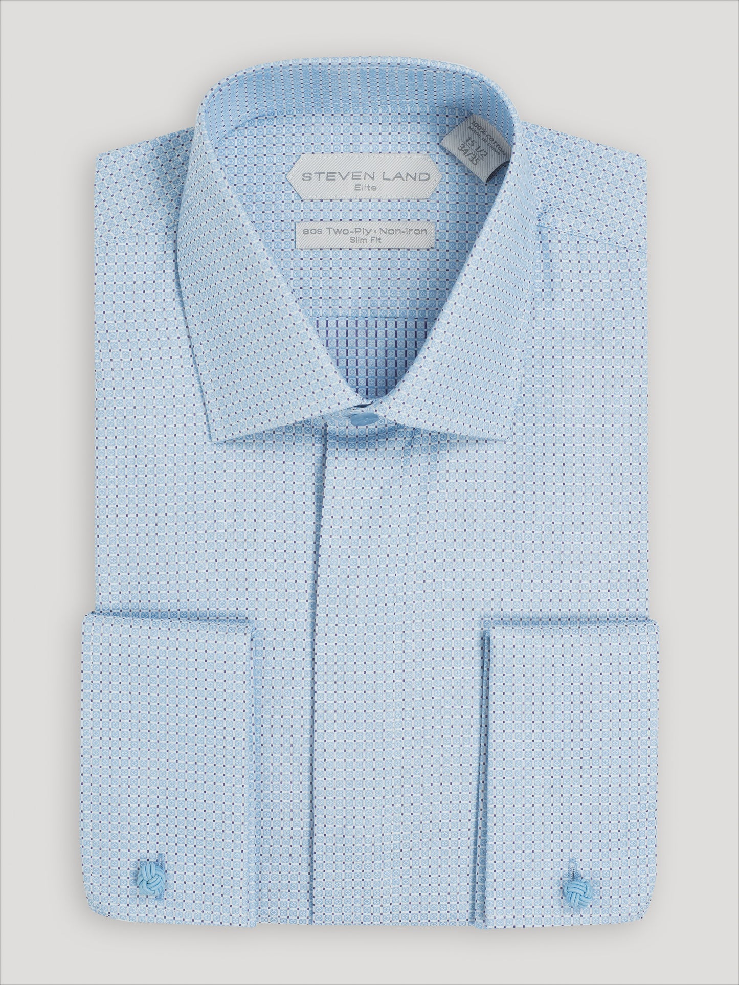 Steven Land - Elite Slim Fit Dress Shirt - Blue