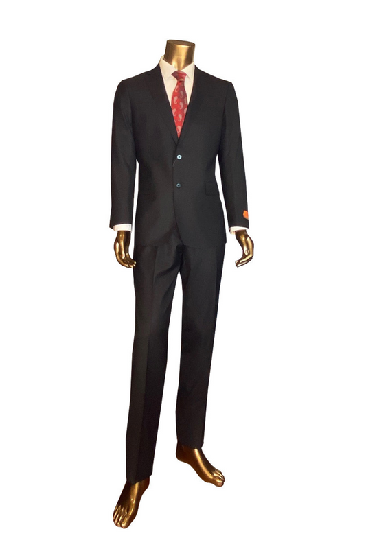 Enzo - Two Button Suit Black Tic