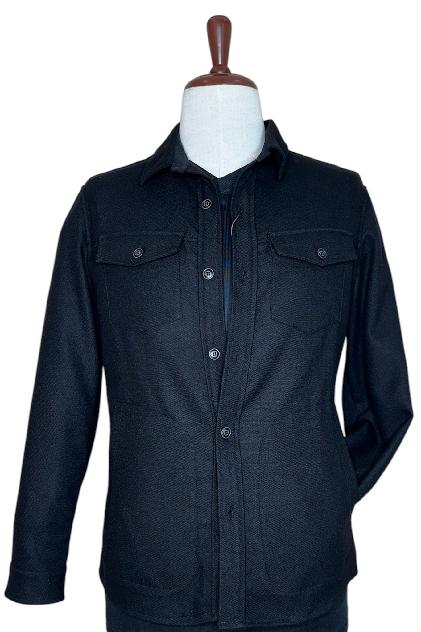 Enzo Black Shirt Jacket