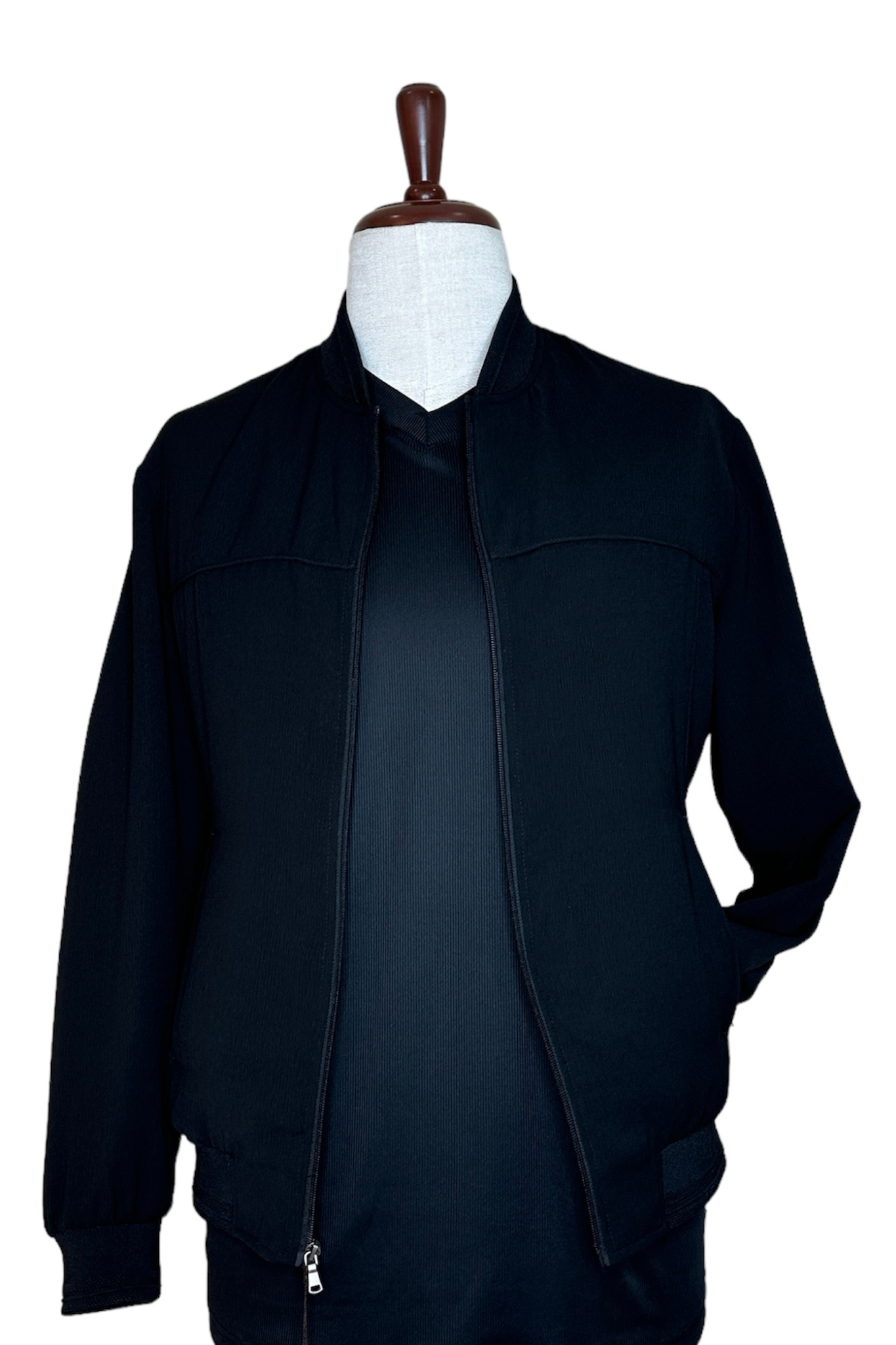 Enzo Black Zipper Front Jacket