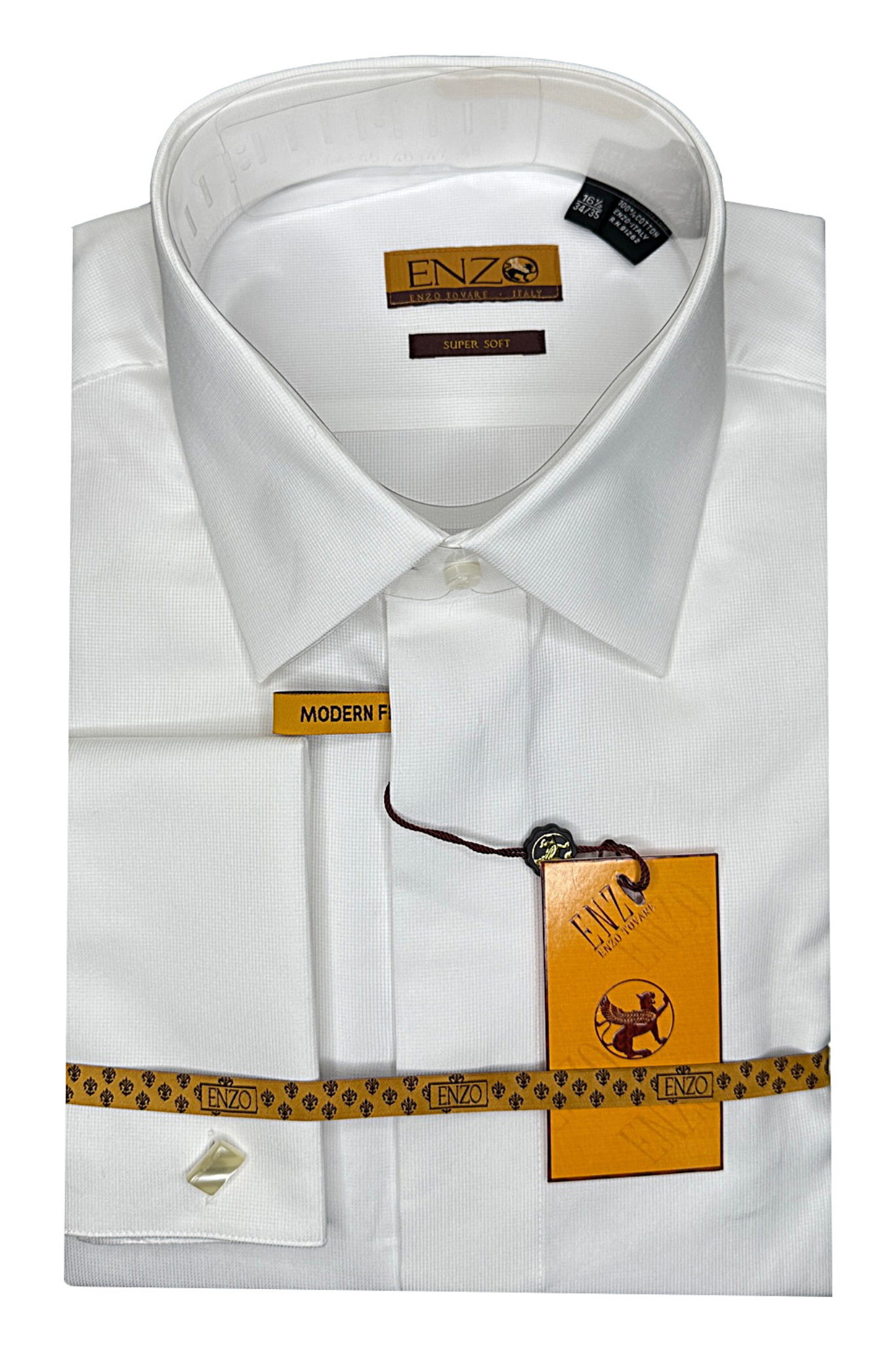 Enzo - Formal Dress Shirt - White - French Cuff