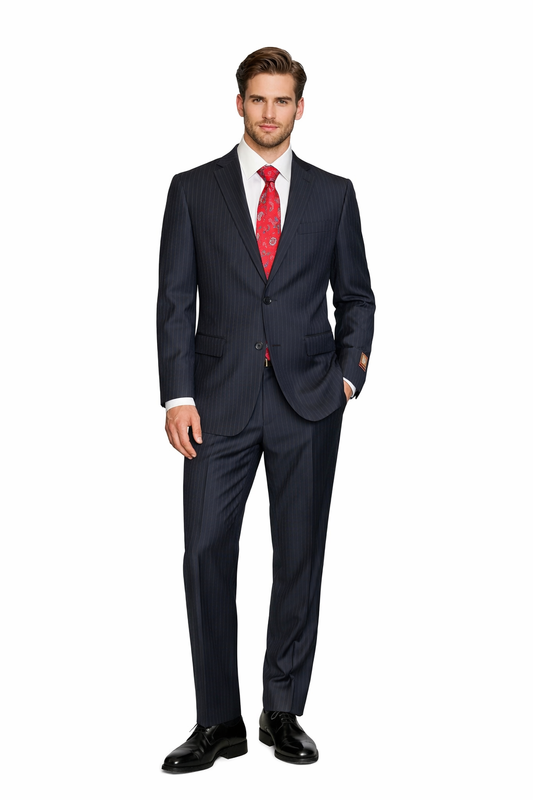 Sophisticated Italian Style - Pinstripe Suit