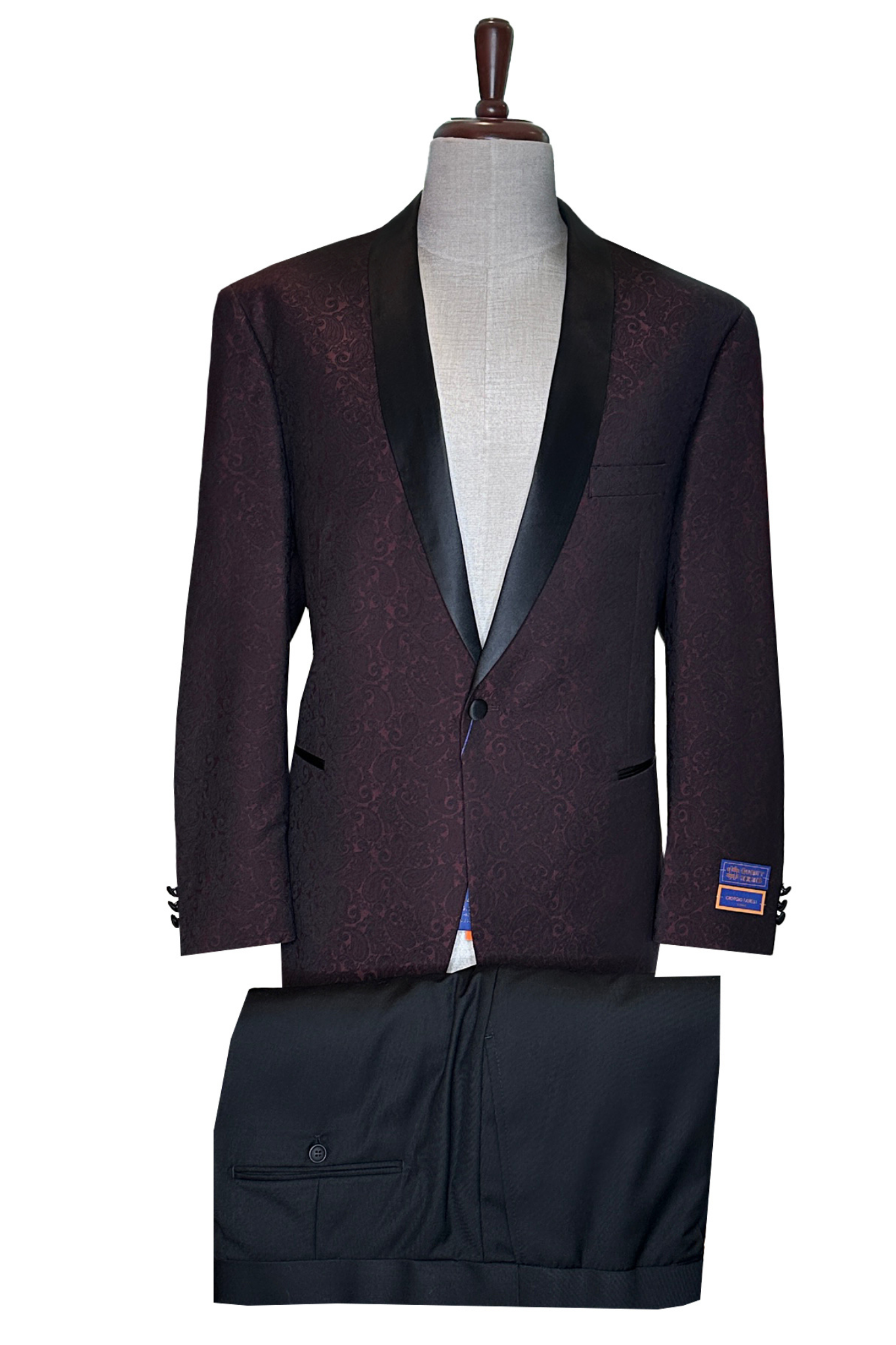 Giorgio Fiorelli - Classic Fit Burgundy Paisley Tuxedo