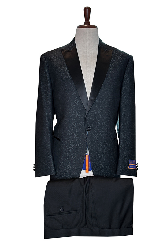 Giorgio Fiorelli Classic Fit Black Paisley Tuxedo