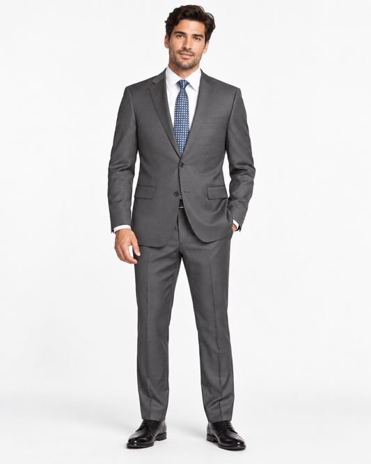Enzo 100% Wool Italian - Charcoal Gray Suit