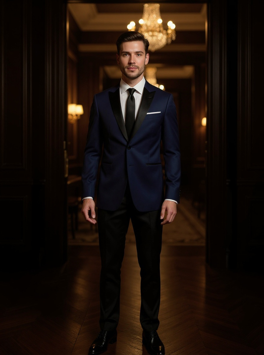 Tuxedo Collection - Classic Fit Tuxedo Navy Model Two Button