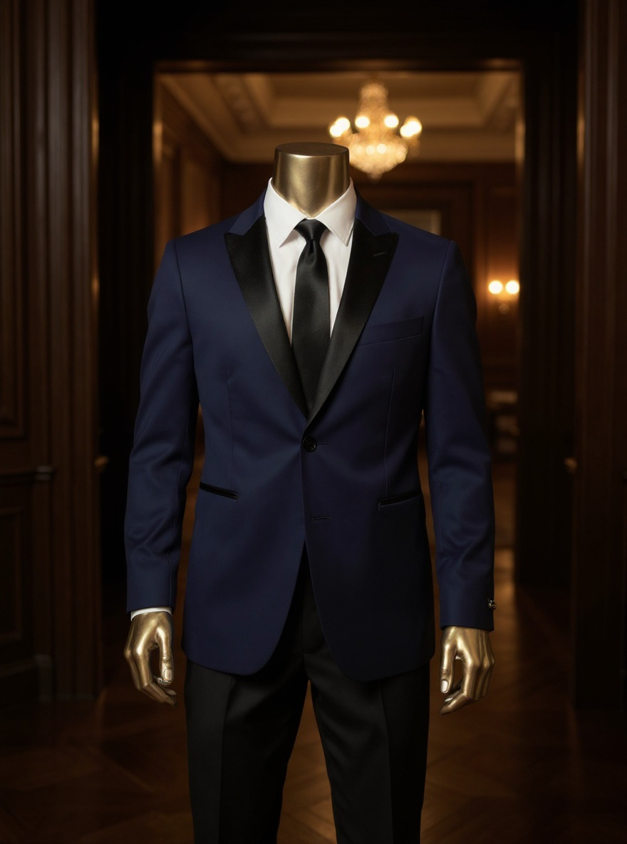 Tuxedo Collection - Classic Fit Tuxedo Navy Model Two Button