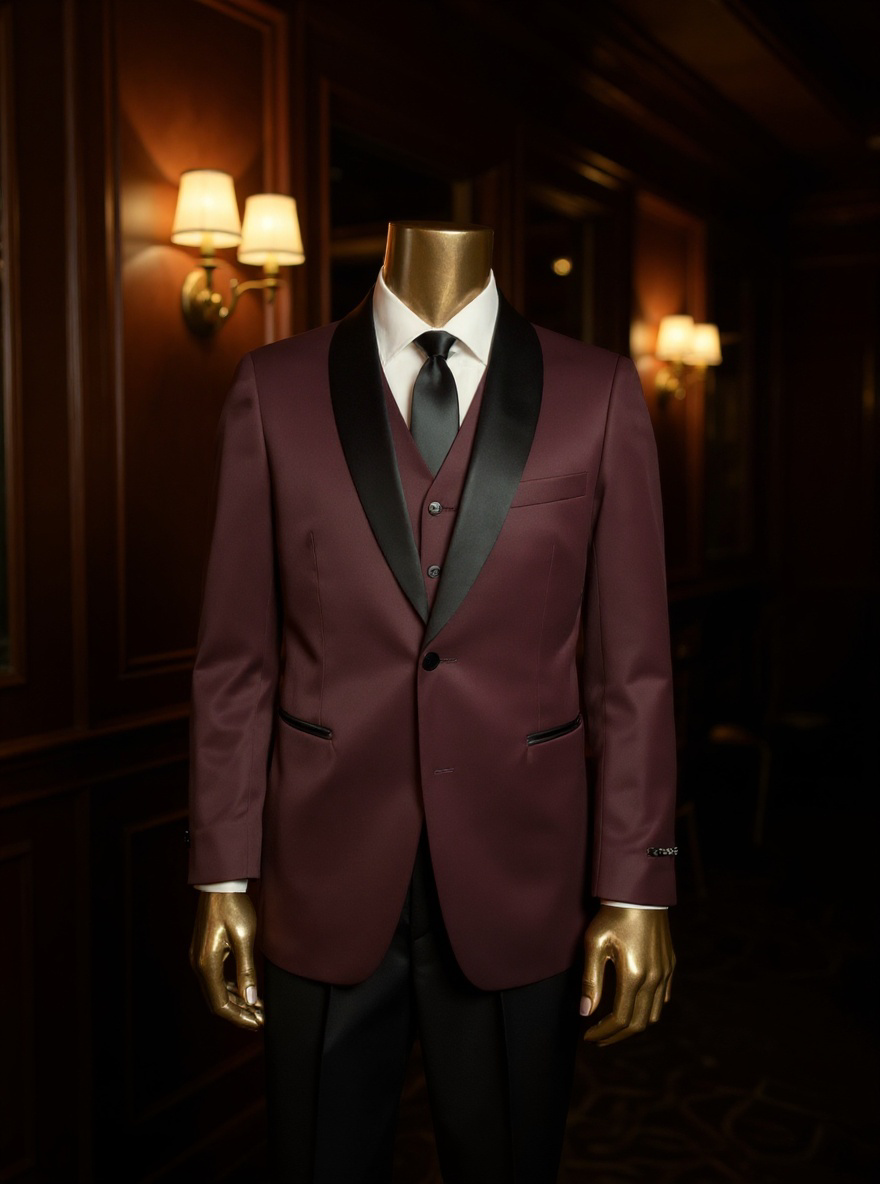 Tuxedo Collection - Piece Tuxedo Burgundy Tic