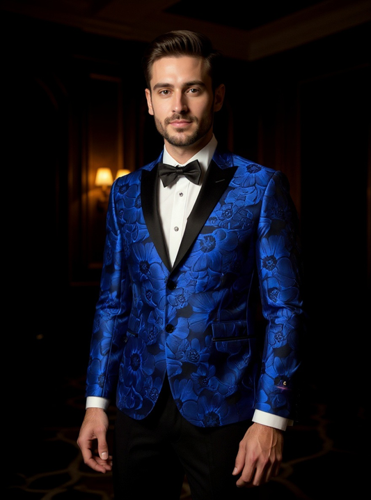 Tuxedo Collection - Tuxedo & Bowtie - Slim Fit Royal Blue