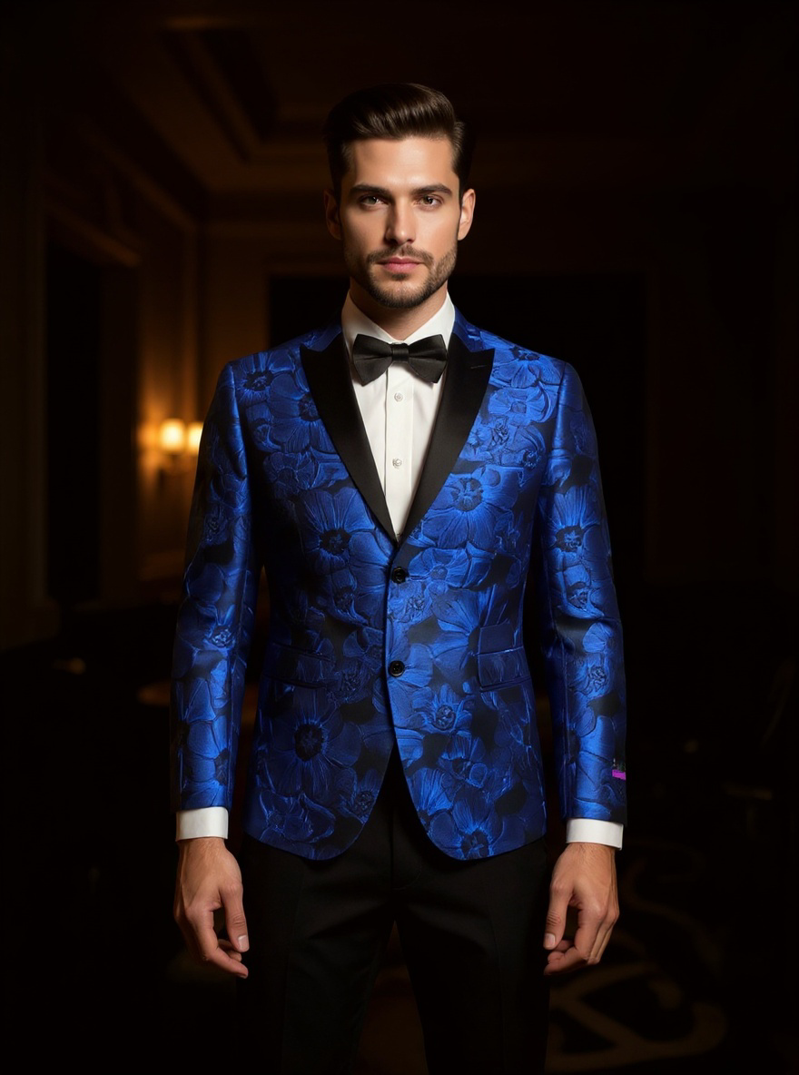 Tuxedo Collection - Tuxedo & Bowtie - Slim Fit Royal Blue