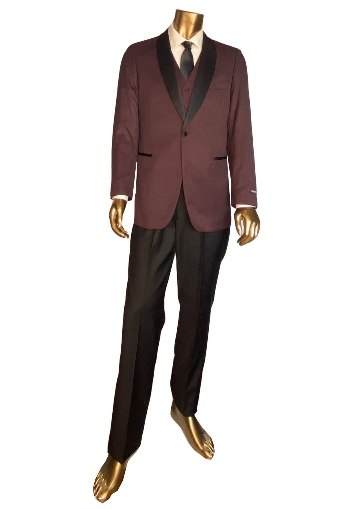 London Fog - Piece Tuxedo Burgundy Tic