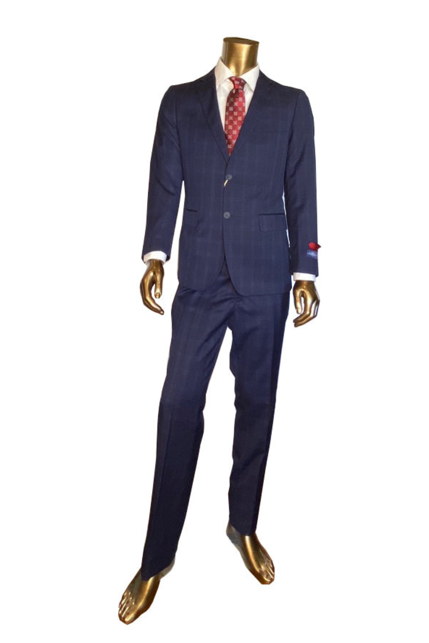 Mantoni - 2BT Suit Navy Windowpane 2BT