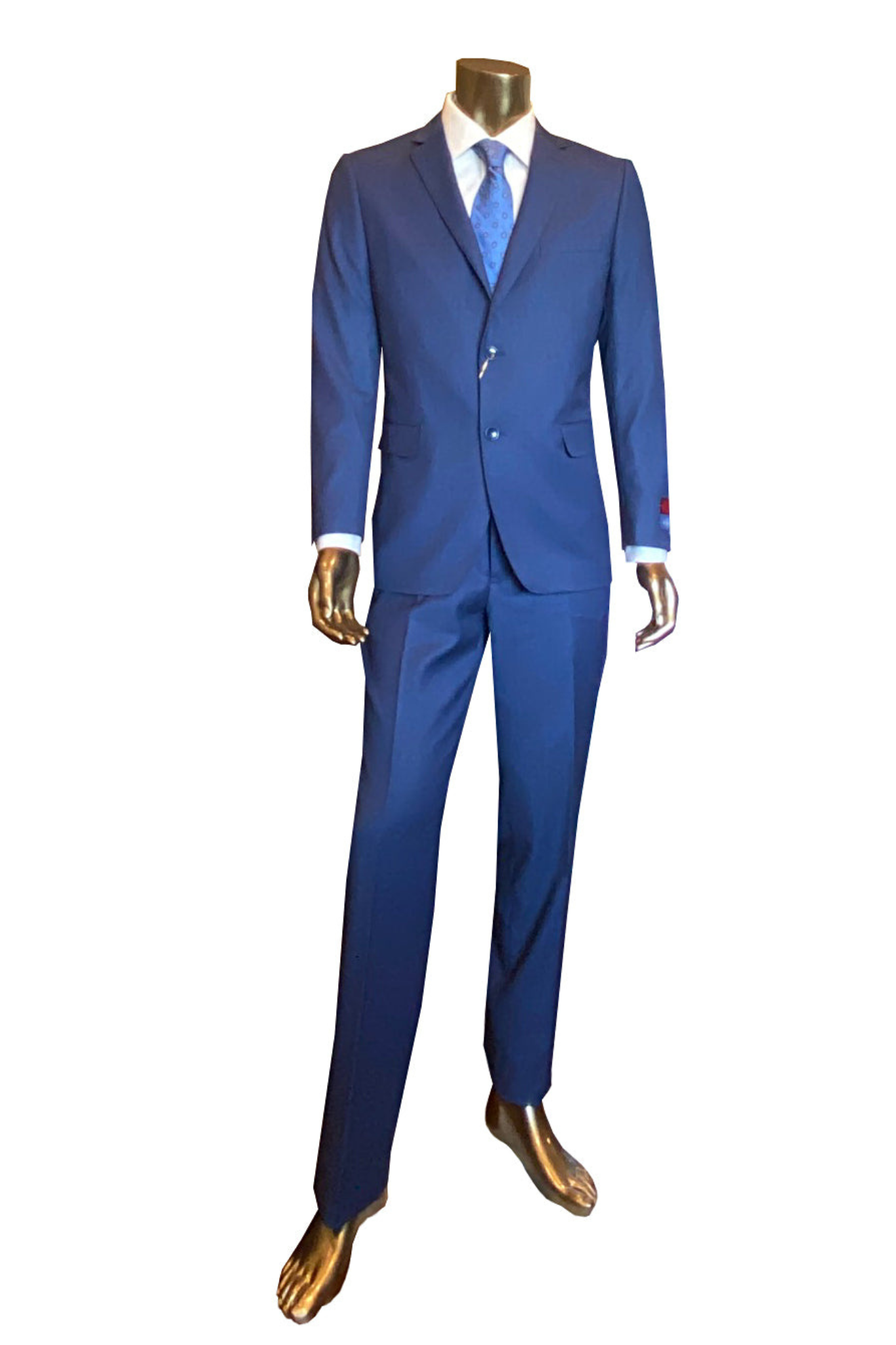 Mantoni - Two Button Suit Blue Tic