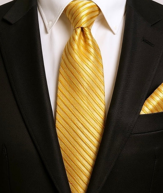 Designer Tie - Yellow Stripe