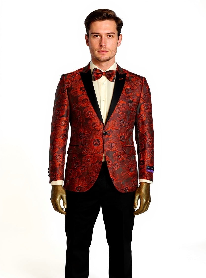 Tuxedo Collection - Tuxedo & Bowtie - Slim Fit - Red