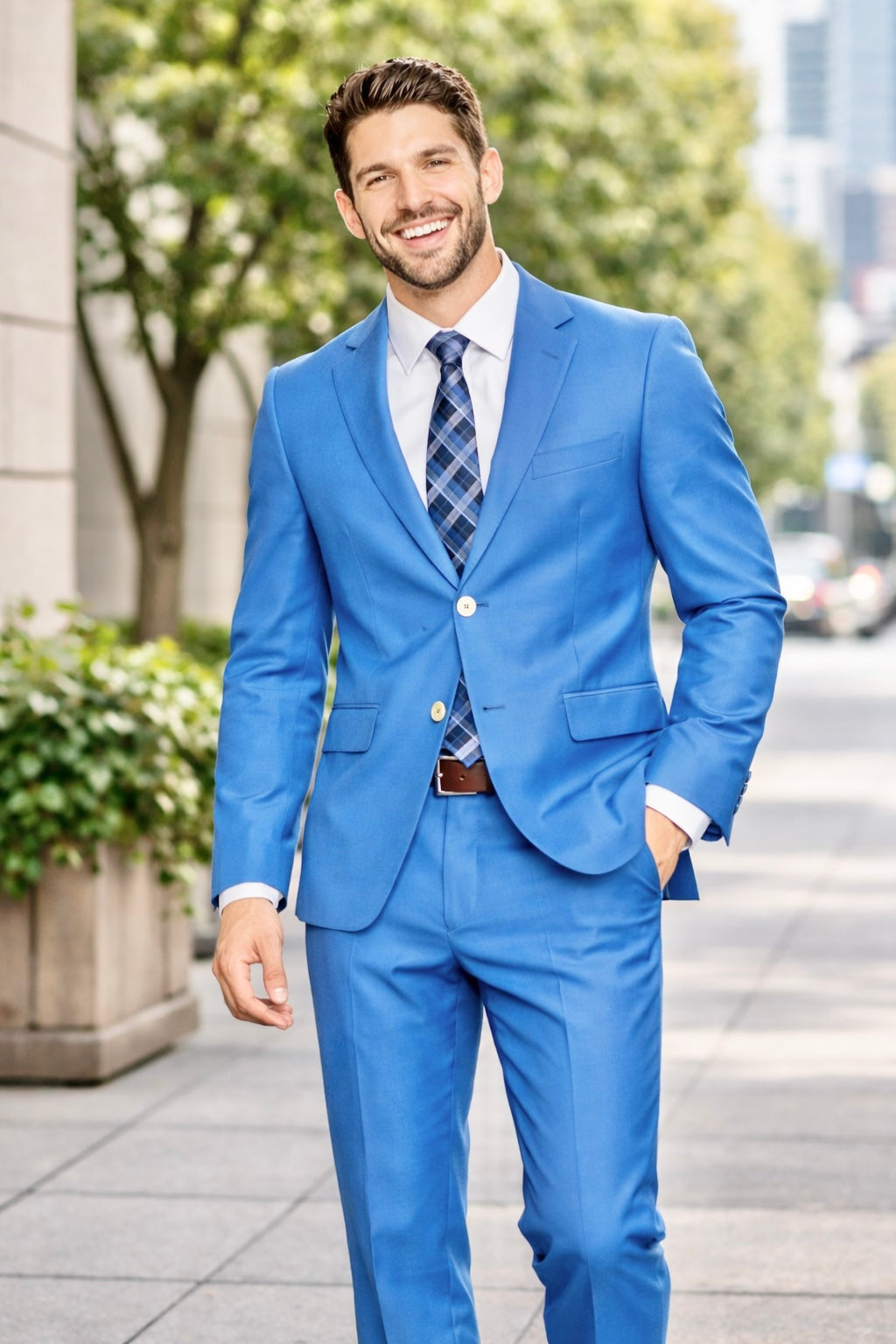 Enzo Italian - Slim Fit Suit Blue