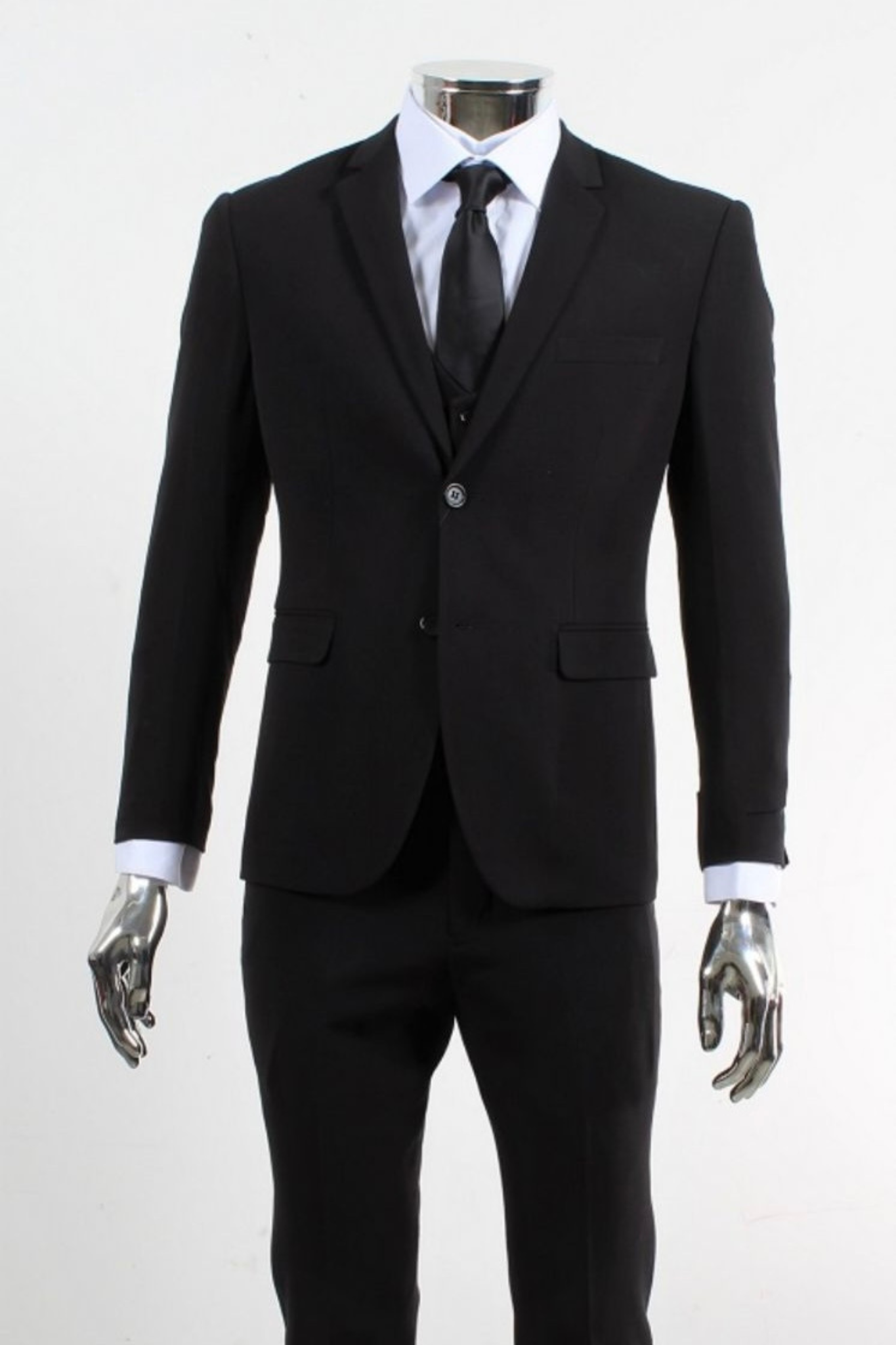 Retro 3 Piece Black Suit & Vest