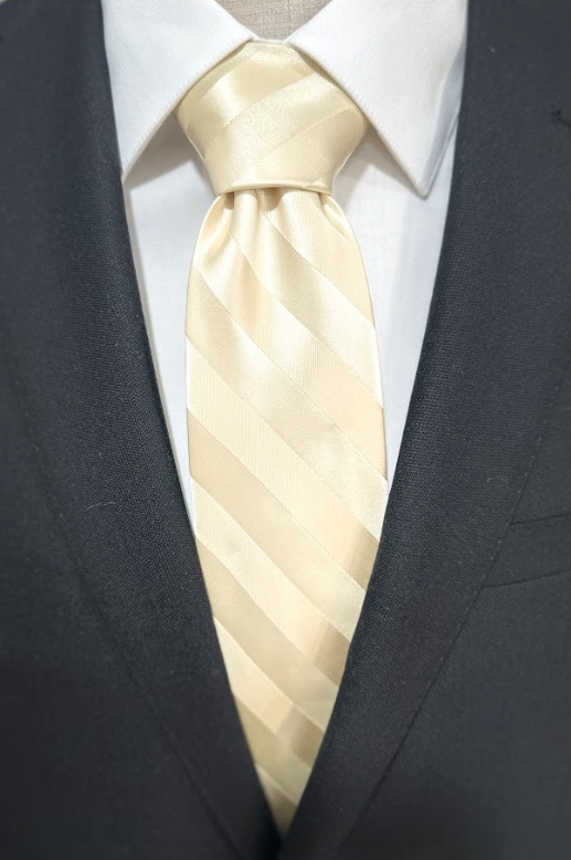 Elegant Tie - Beige & Yellow Stripe