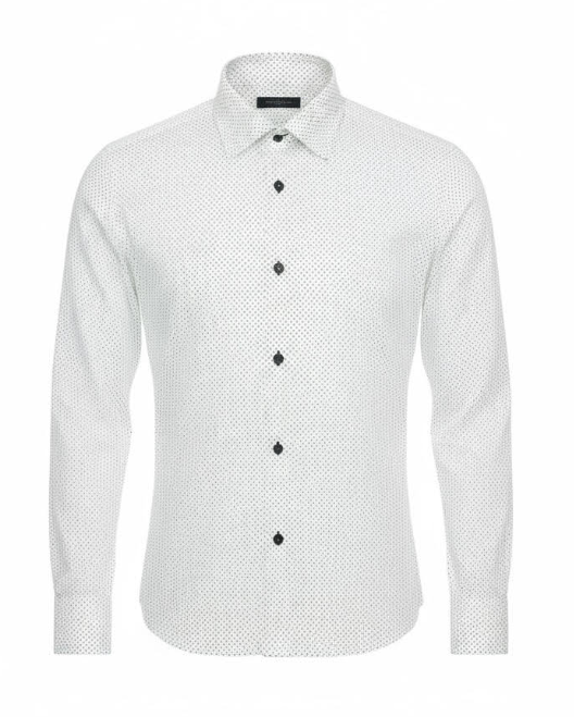 Steven Land - Micro Dot Dress Shirt - White