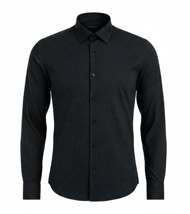 Steven Land - Micro Dot Dress Shirt - Black