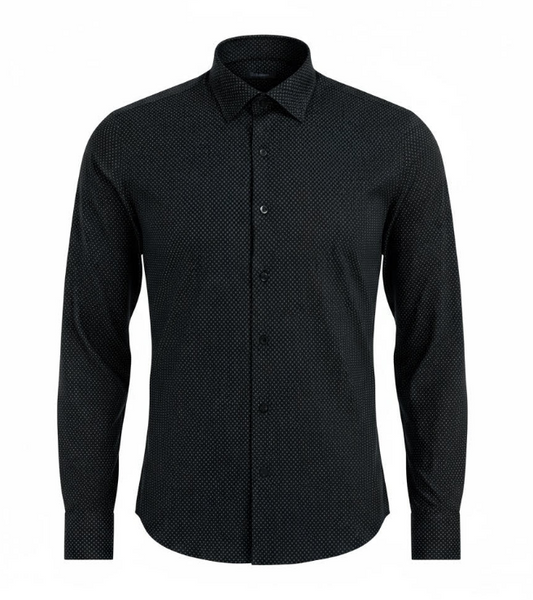 Steven Land - Micro Dot Dress Shirt - Black