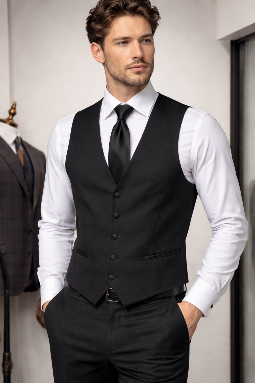 Statement Vest in Black