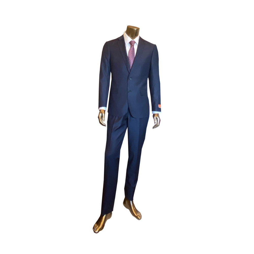 Enzo - Two Button Suit Navy Textured