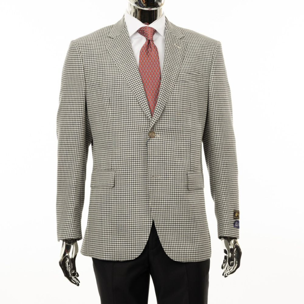 Berragamo Elegant Italy Luxe Modern Fit Sport Coat In Black & White