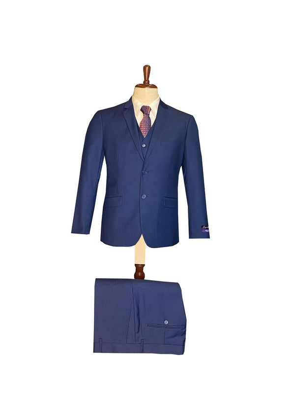 Retro - Slim Fit 3 Piece Suit Navy &vest