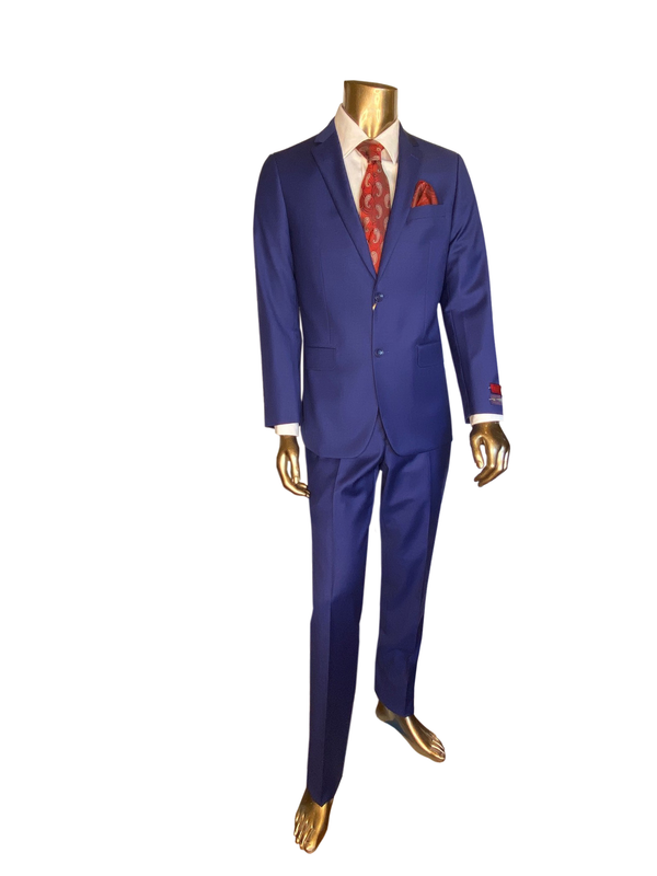 Mantoni - Modern fit Suit Blue Tic