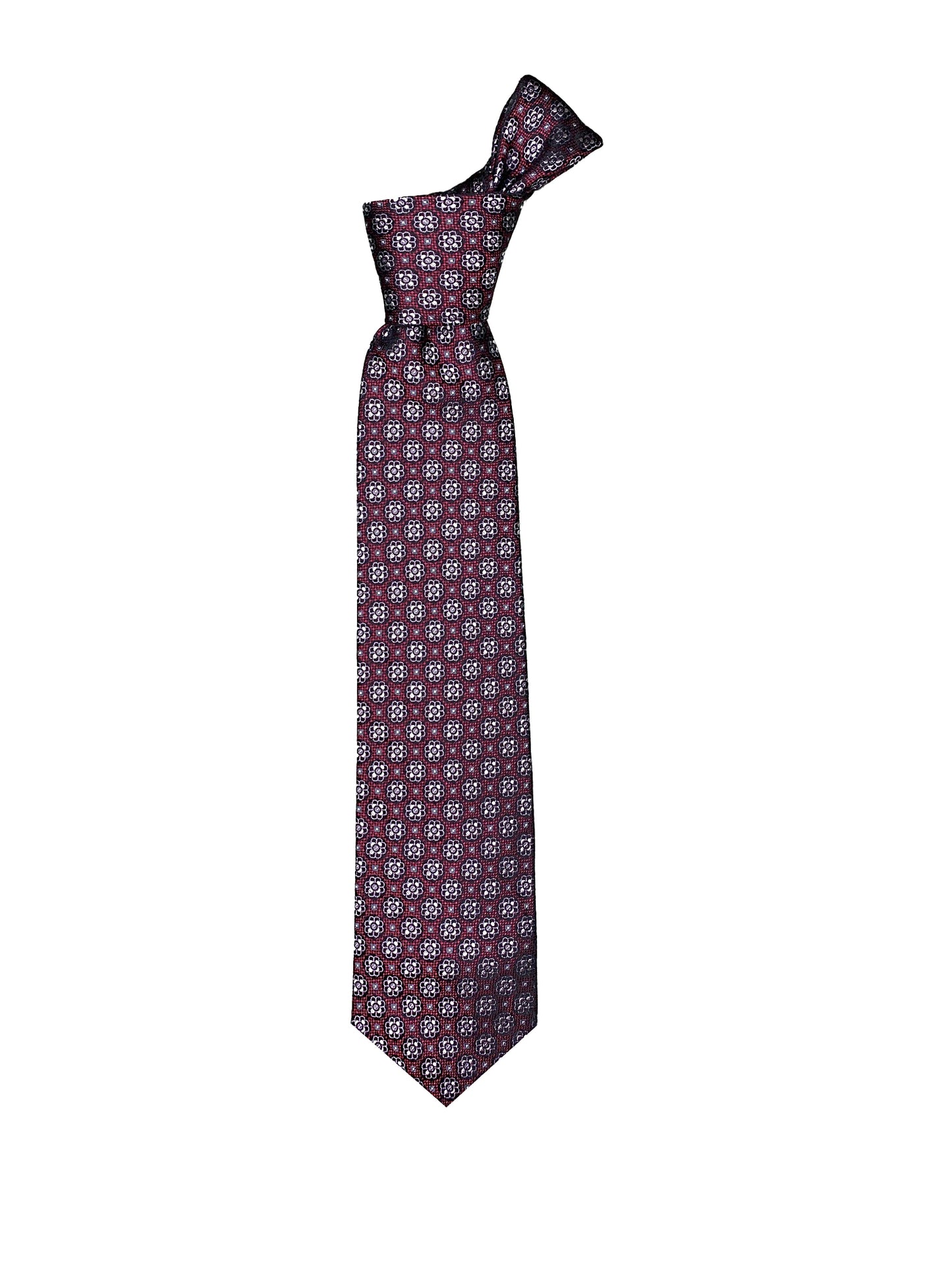 Piattelli Collection - Burgundy Floral Grid